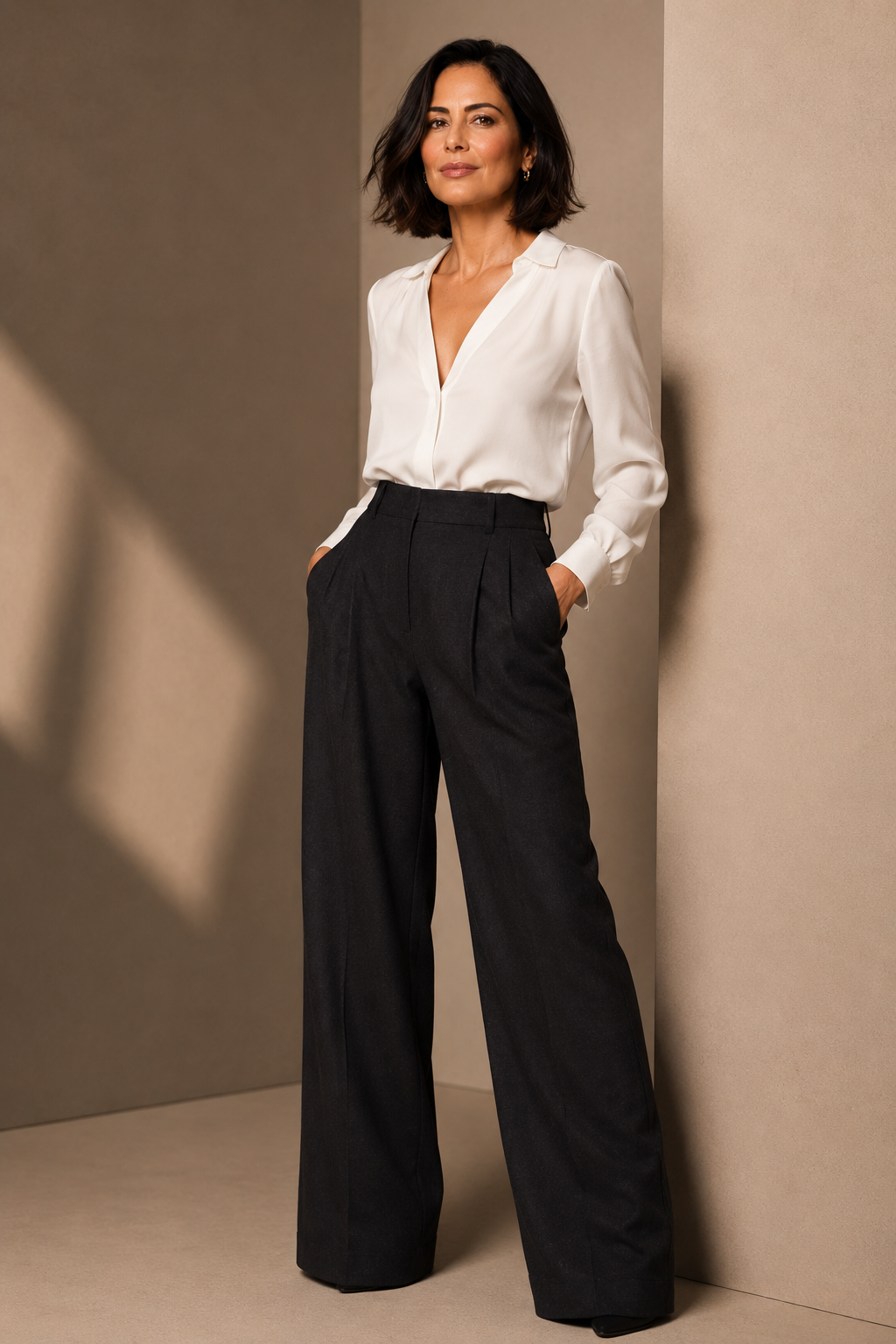 Calça wide leg de cintura alta 2026 — a mais confortável e elegante para mulheres 40+
