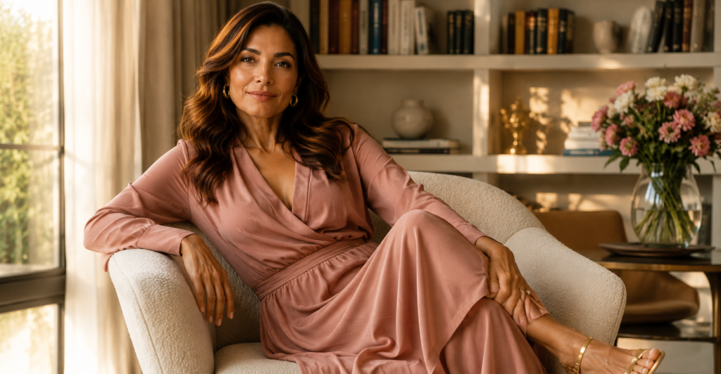 mulher 40 anos confiante estilo próprio elegância maturidade empoderamento moda