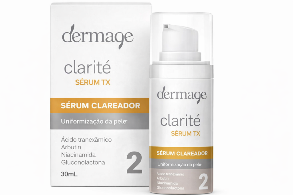 Dermage Clarité — clareador versátil para rosto e corpo em pele madura