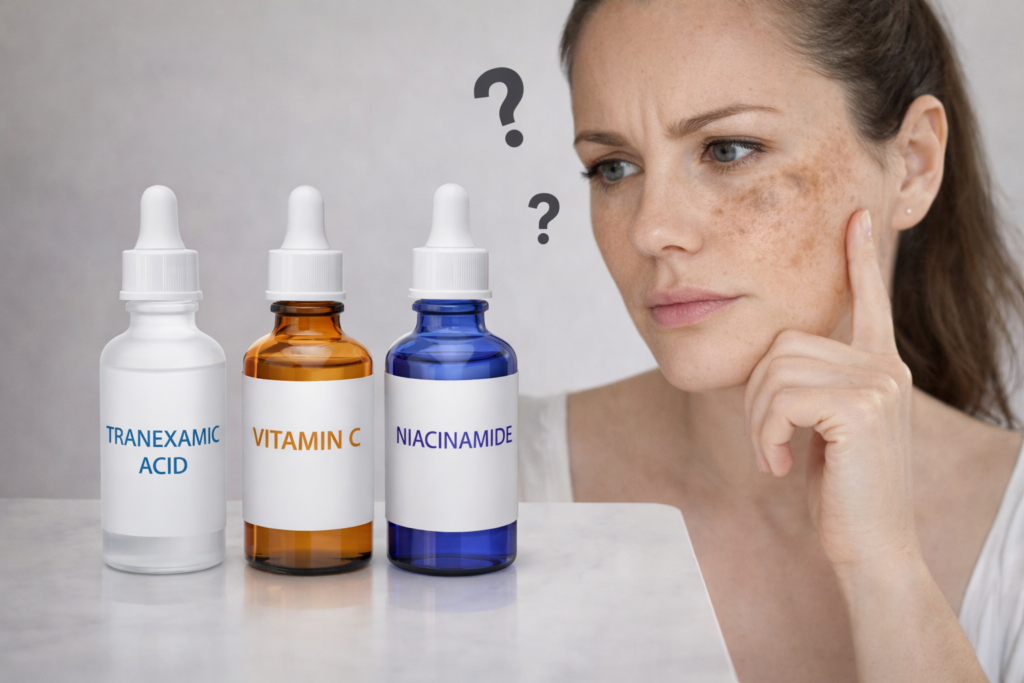 Ácido tranexâmico, vitamina C e niacinamida no cuidado com melasma
