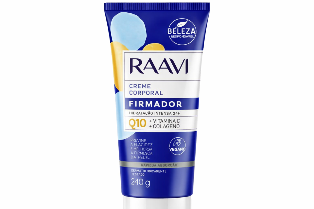 Raavi Creme Firmador Corporal — opção acessível para hidratação com leve ação firmadora