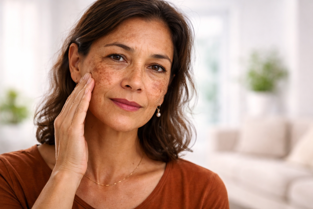 melasma na pele madura depois dos 40 — por que piora e o que realmente funciona