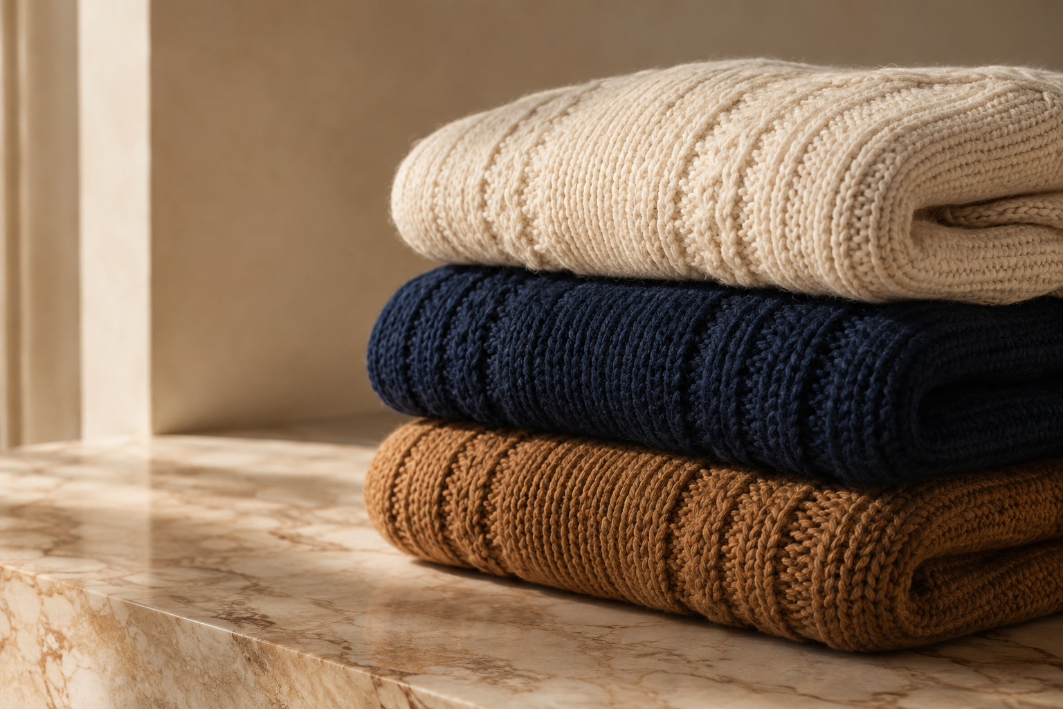 Blusas de frio elegantes para o inverno — tricôs encorpados e golas altas