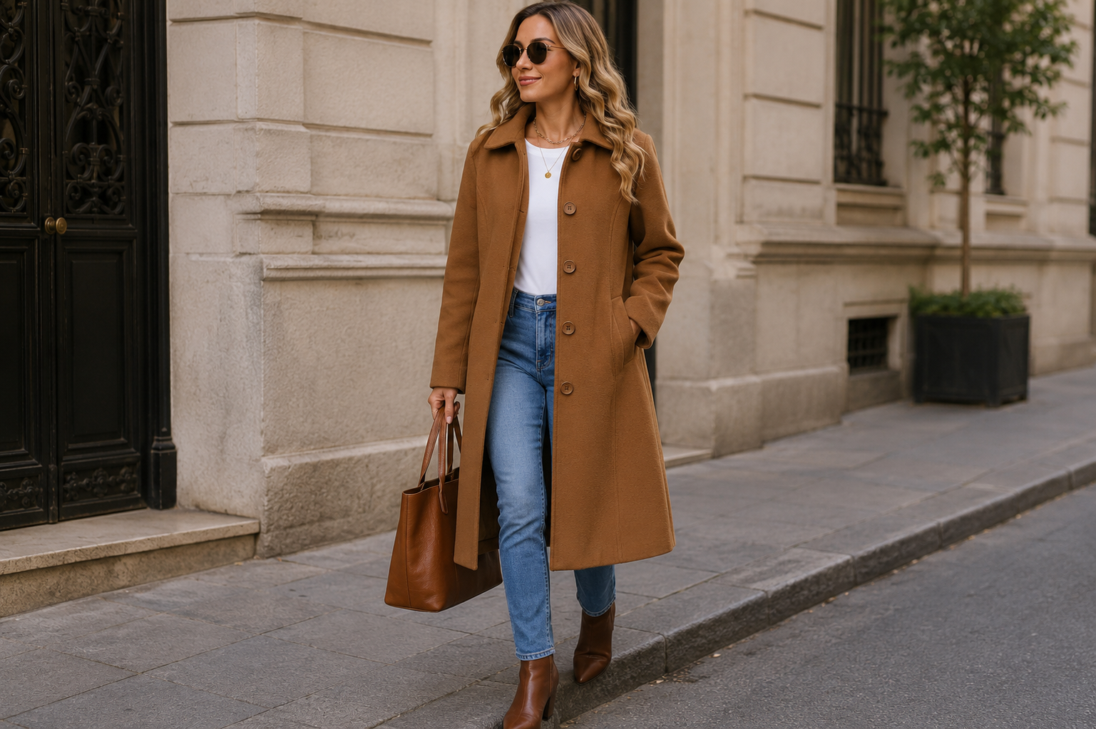 Jaqueta caramelo tendência inverno para mulheres 40+