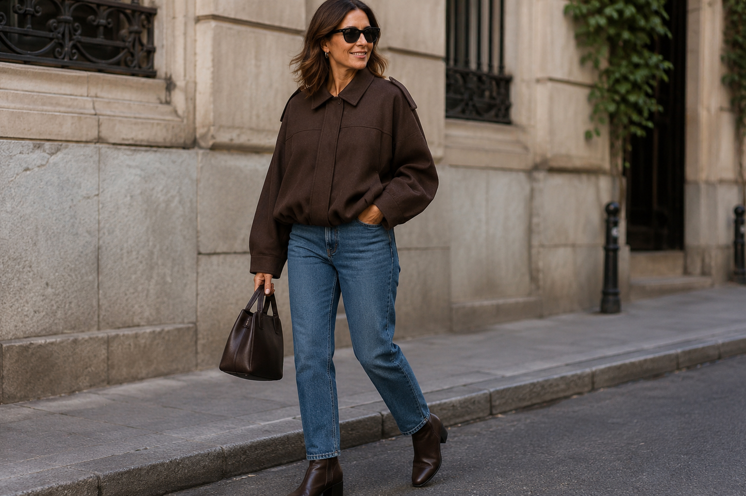 Jaqueta marrom café tendência inverno para mulheres 40+