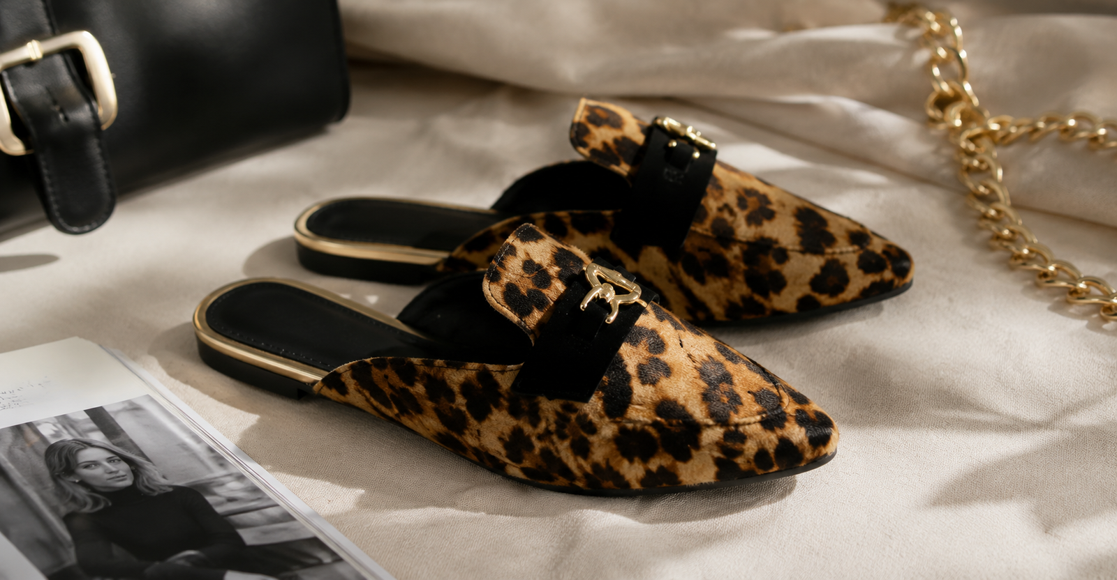 Mule animal print onça para inverno — tendência de calçado 2026