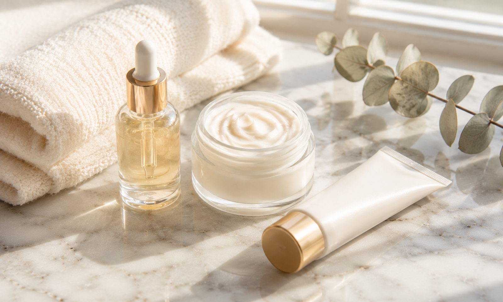 Rotina de hidratação para pele madura — produtos de manhã e noite