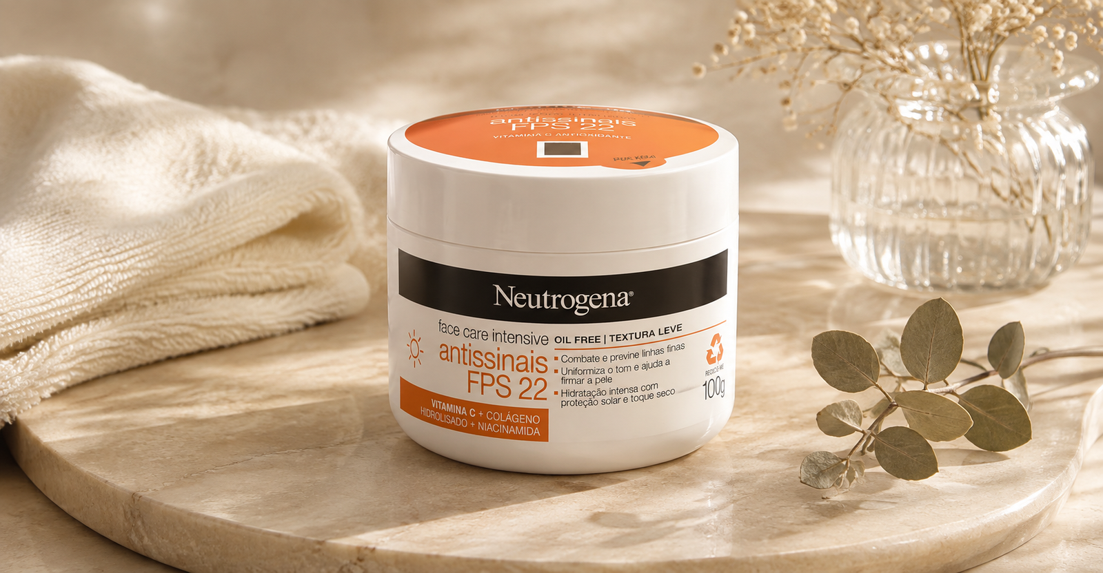 Neutrogena Face Care Intensive Antissinais — hidratante para rotina de pele madura