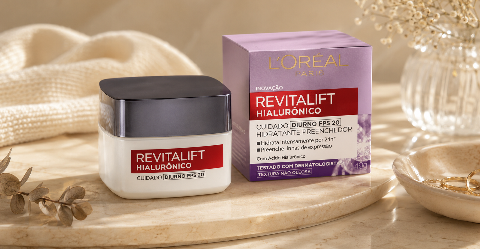 L'Oréal Revitalift Hialurônico Diurno — hidratante com ácido hialurônico para pele madura