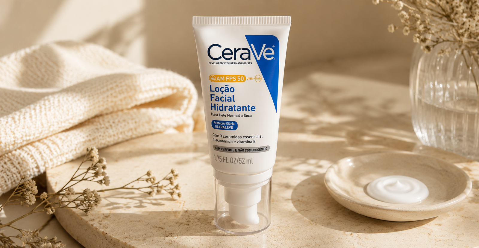 CeraVe Loção Facial Hidratante — ceramidas para barreira da pele madura