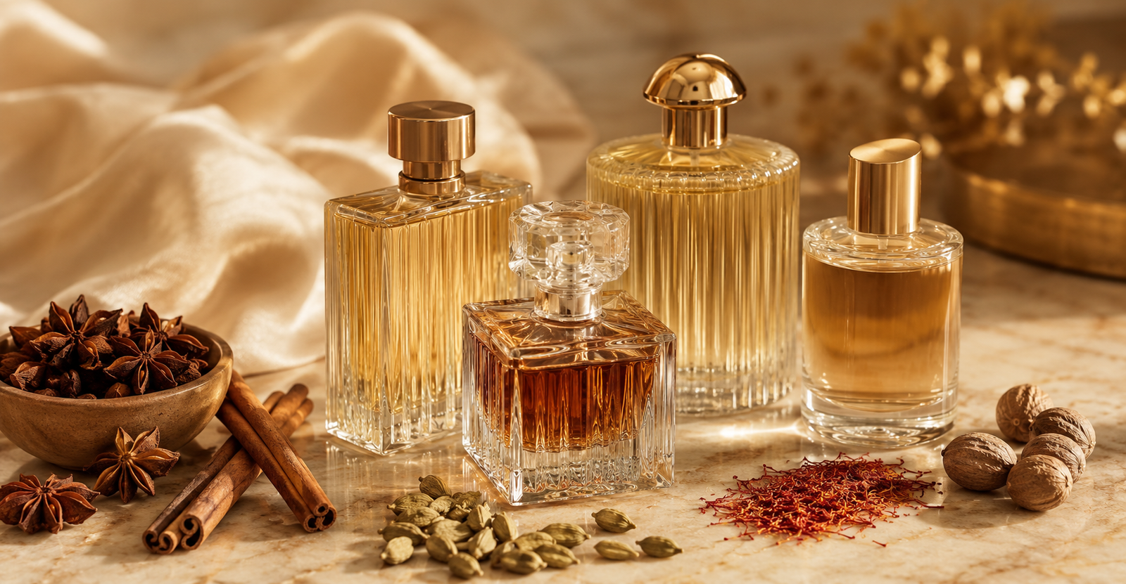 Perfumes Especiados para o Inverno: 7 Fragrâncias Sofisticadas com Notas de Açafrão, Gengibre e Madeiras