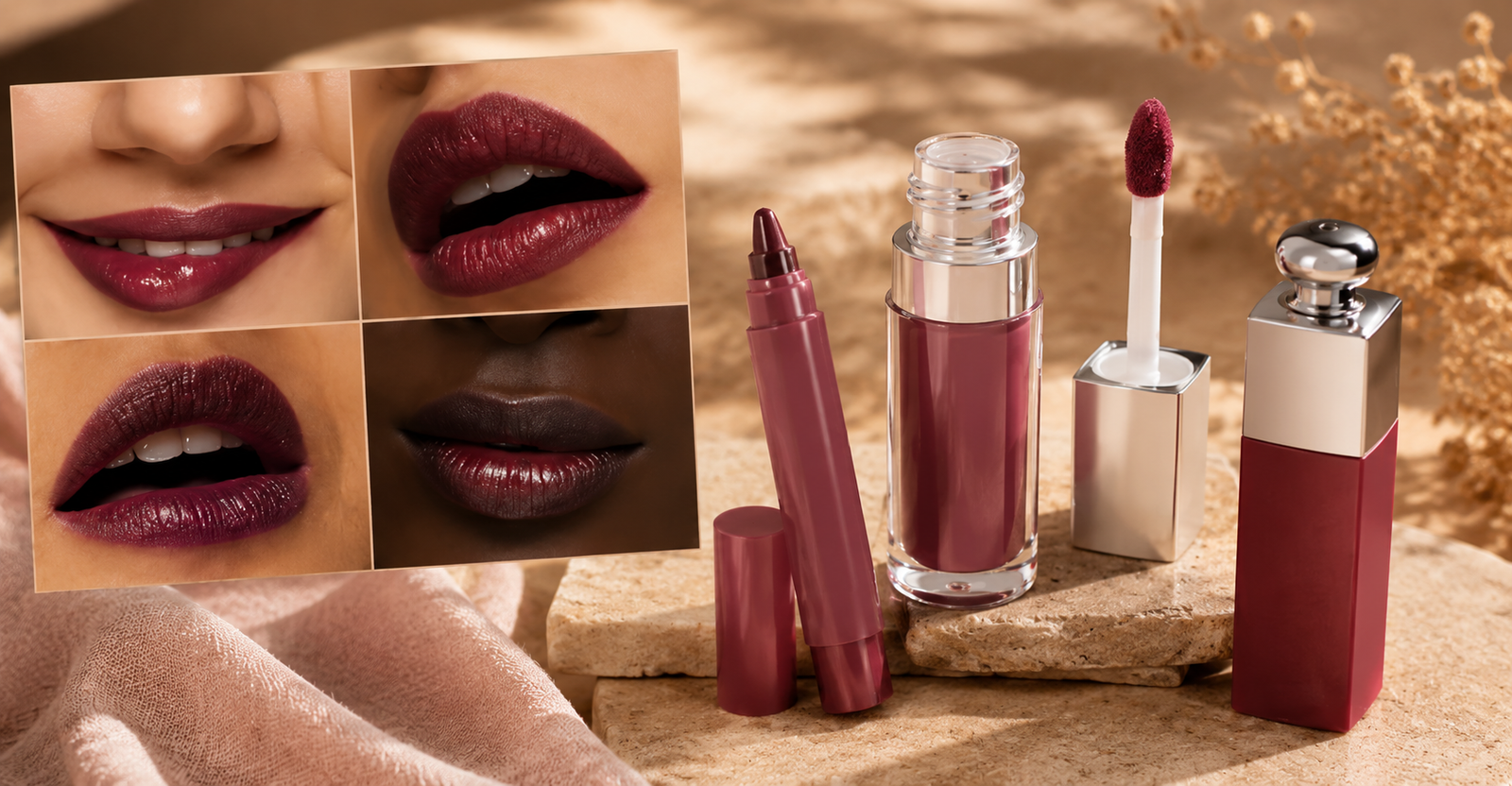 Batom que não resseca os lábios — lip tint 2026 em diferentes formatos, caneta, óleo, stick e versão cremosa