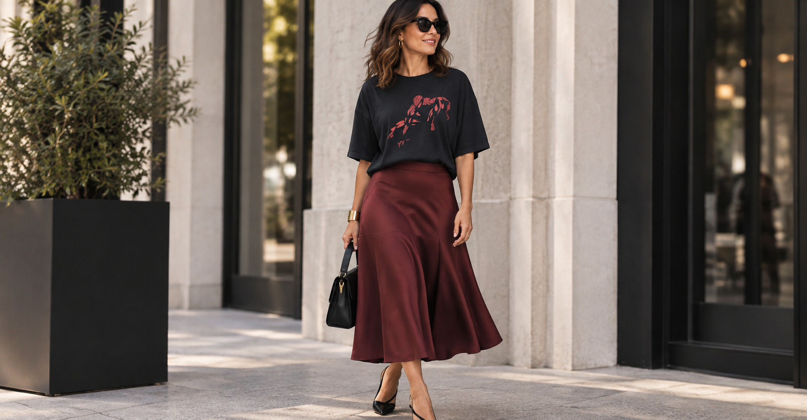 Como usar camiseta gráfica com elegância depois dos 40 — combinação com blazer