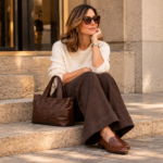 Calça jeans marrom chocolate: como usar em 3 outfits elegantes